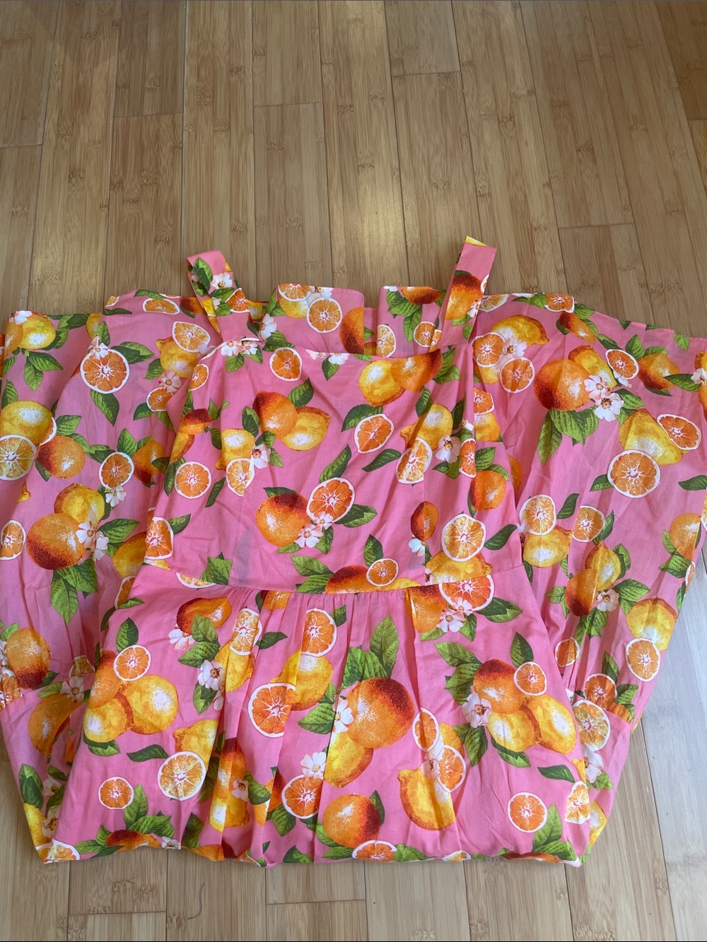 Talbots Pink and Orange Citrus Print Sundress